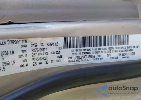 2002 Jeep Grand Cherokee Limited из США, поврежденный, VIN 1J4GW58SX2C330059